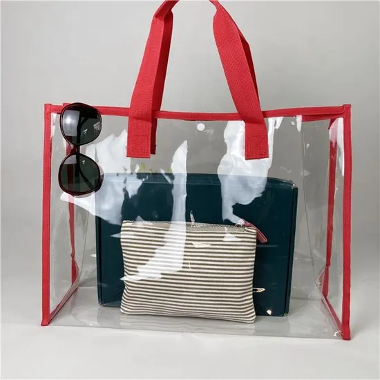 Wholesale Luminous Casual Tote Holographic Bags Transparent PVC Jelly Handbags with Chain